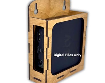 Apple TV Wall Mount 4K 1st or 2nd Generation SVG File Apple TV Holster Laser Cut File for 3mm Plywood or Acrylic – Digital Download Only