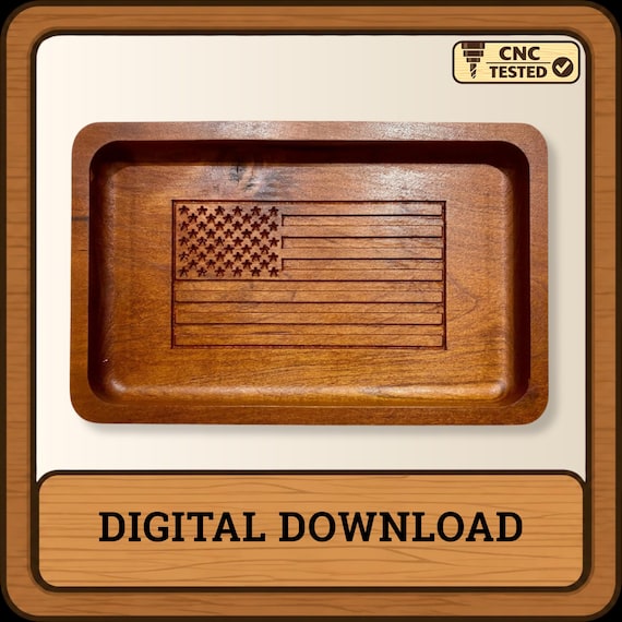 American Flag Valet Tray CNC Files, Patriotic EDC Organizer (Digital File)