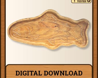 Rainbow Trout CNC Tray File | Wildlife Bowl & Tray Design (Digital Download)