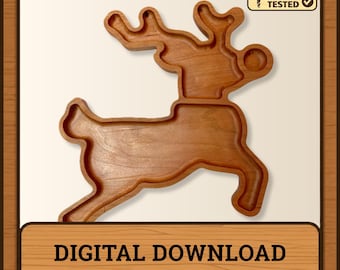 Reindeer Tray CNC File – Christmas Party Dish (Digital Files)