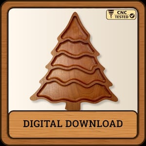 Christmas Tree tray file  - digital files ONLY - svg dxf ai eps pdf - designed for CNC router - Instant- Great gift for entertaining