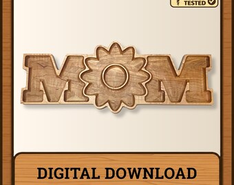 Daisy Tray CNC Router Files – Mom Gift (svg, dxf, ai, eps, pdf) Digital Download