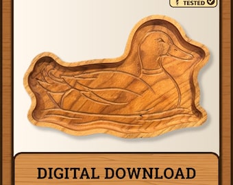 Duck Tray CNC Carving File | Wildlife Rustic Cabin Decor (Digital Download)