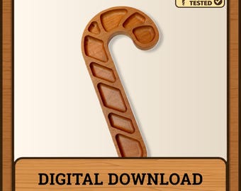 Candy Cane tray file - digital files ONLY - svg dxf ai eps pdf - designed for CNC router - Instant download - Christmas dish for party