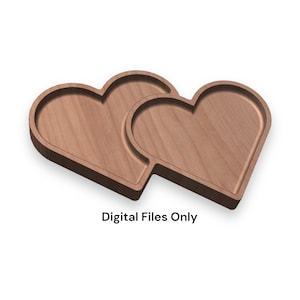 Valentinstag Doppelherz Tablett digitale Dateien - svg dxf ai eps pdf - entworfen für CNC-Fräser - sofort download
