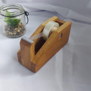 Klebeband Abroller aus Eiche Holz