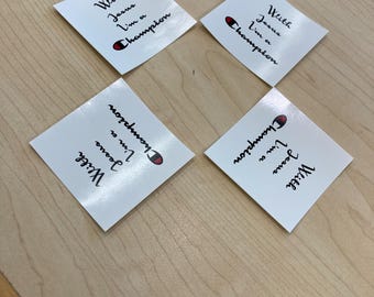 With Jesus I’m a Champion Sticker | Christian Encouragement Vinyl | Faith Based Waterproof Sticker  | 4 Pack