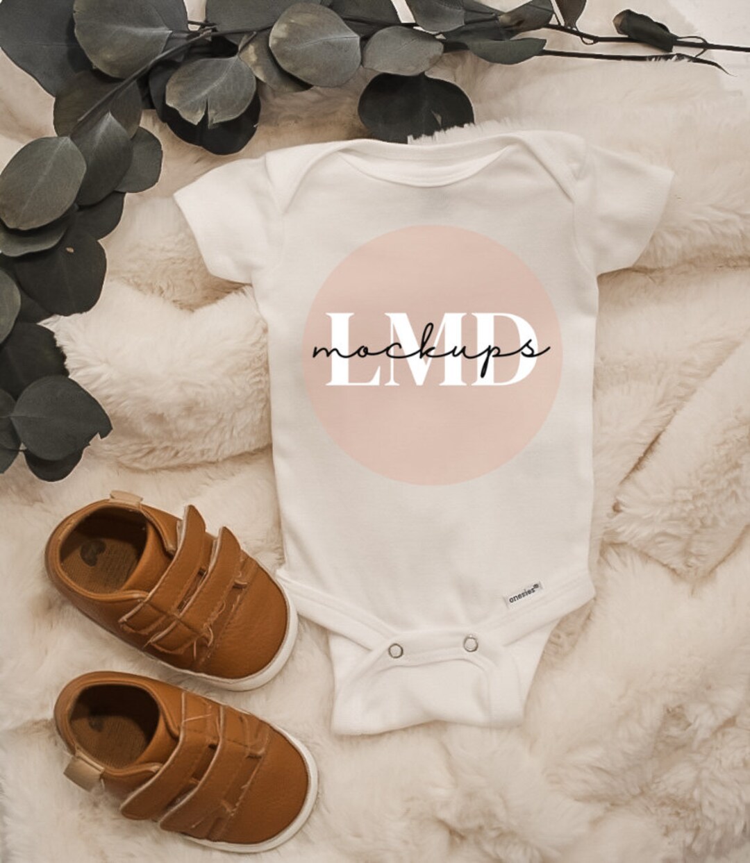 Baby Onesie Mockupwhite Baby Onesie Flat Laybaby Mockupboho Etsy