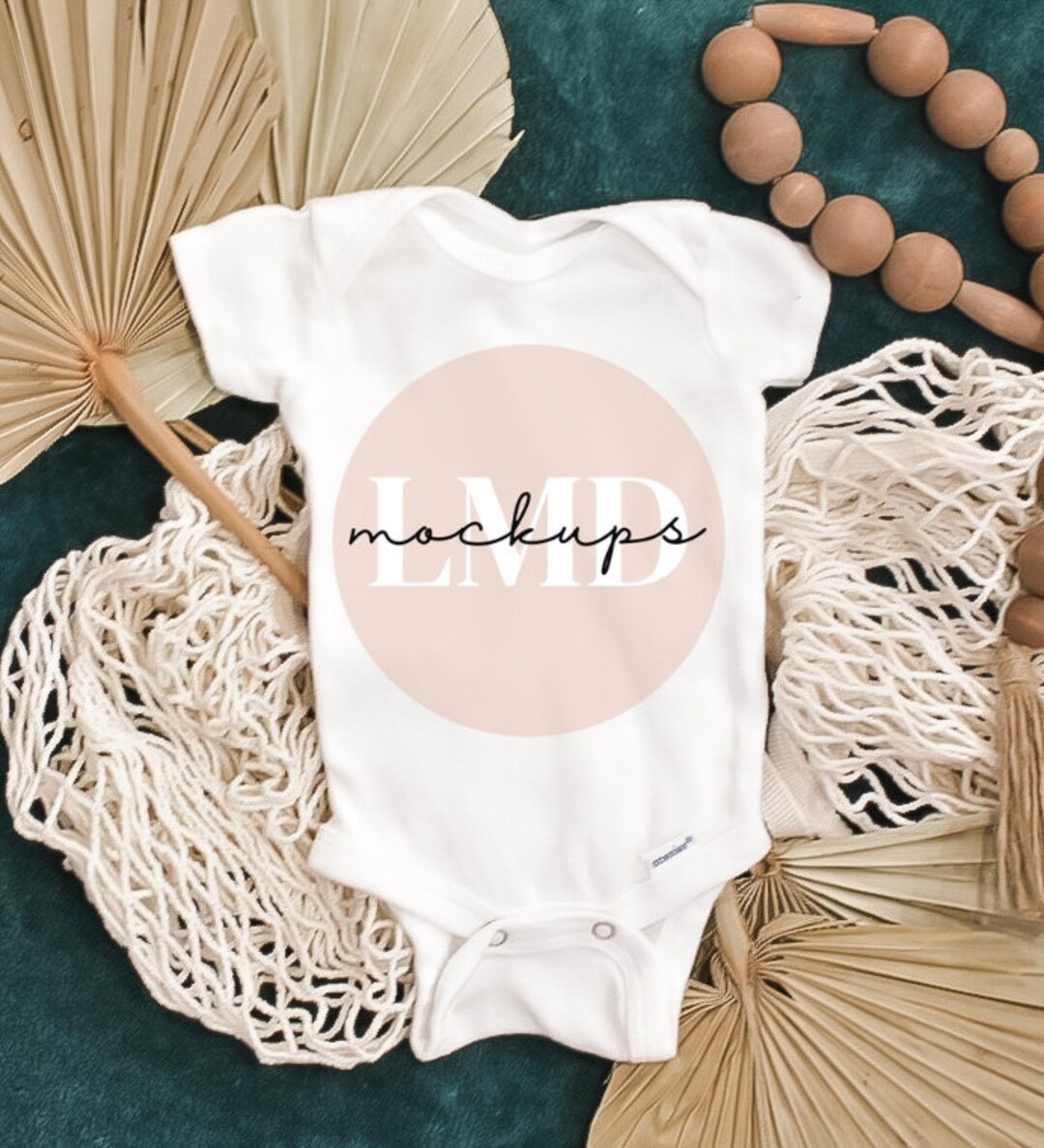 Baby Onesie Mockupwhite Baby Onesie Flat Laybaby Mockupboho Etsy