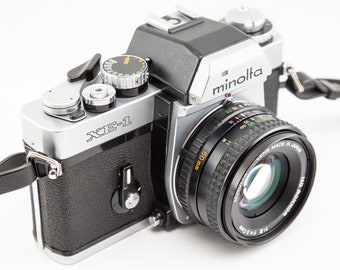 Reflex argentique Minolta XE-1 35 mm + objectif 50 mm - kit complet d'appareil photo vintage