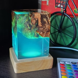 Epoxy Resin Lamp, Table Lamp, Custom Night Light, Resin light, Night light, Epoxy Lamp, Resin Lamp, Resin Night Light, Wood Resin Lamp