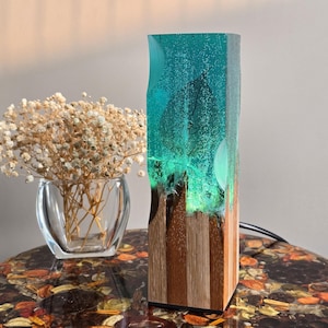 Night light, Epoxy Wooden Lamp, Resin Lamp, Resin Night Light, Epoxy Resin Lamp, Wood Lamp, Table Lamp, Custom Night Light, Resin Light