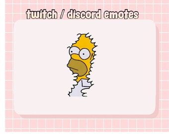 Homer in Bush Lurking Meme Emote for Twitch / Discord