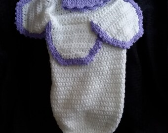 Newborn Flower Cocoon Photo Prop, Crochet Infant Photo Prop