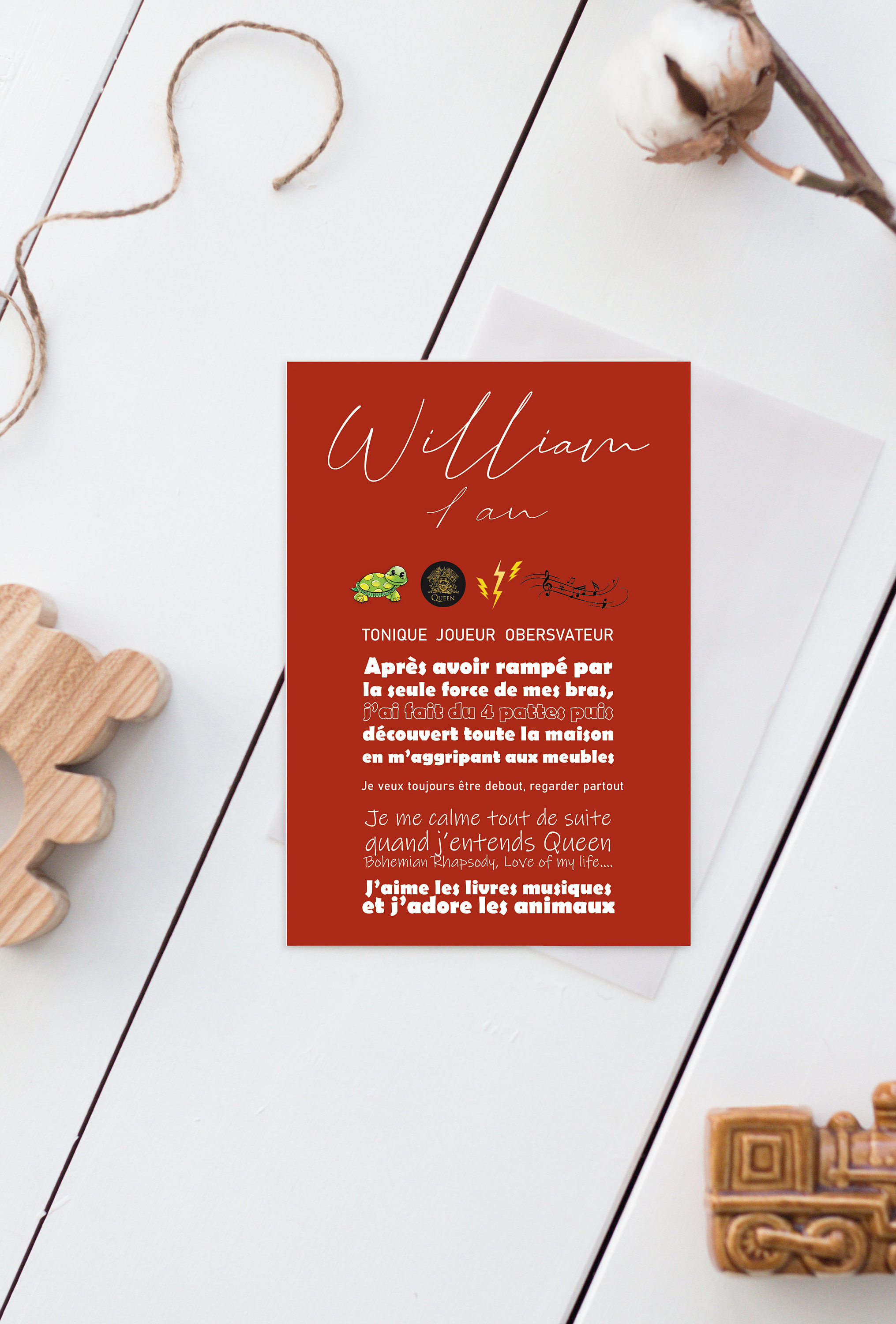 Poster Numérique Enfant Souvenir Unique Fait Main