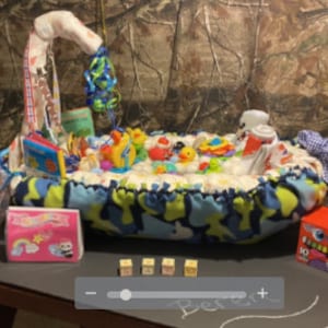 Bathtub diaper cake