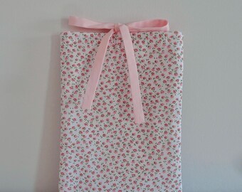 Pink Floral Book Sleeve: Cotton Book Cover