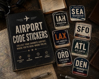 Airport Code Decal | Choose Your Airport | Pilot Gift | Waterproof Vinyl | Flight Bag | Aviation Travel