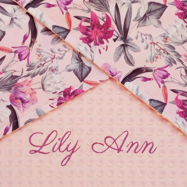 Personalized Baby Blanket Lilies Etsy