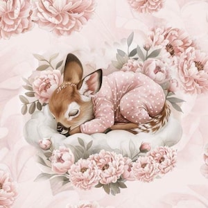 Cobertor personalizado de veado para menina, cobertor de veado e flor para chá de bebê, presente de veado para recém-nascido, cobertor de berçário de veado, cobertor de animal
