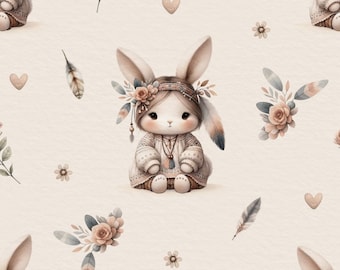 Couverture personnalisée lapin, couverture bébé fille lapin, cadeau de baby shower bohème, couverture de bébé en coton Minky, cadeau lapin nouveau-né, chambre de bébé lapin