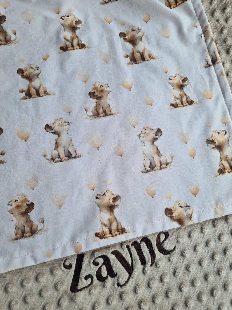 Lion Baby Blanket With Name, Lion Cub Baby Shower Gift, Safari Crib ...