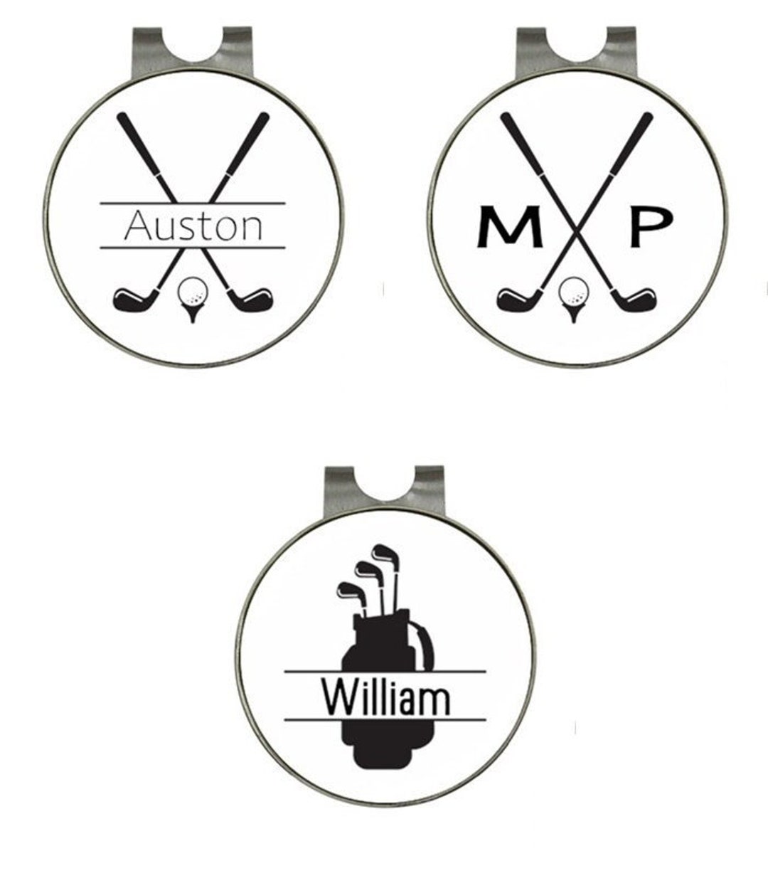 Custom Monogram Name Golf Ball Marker Hat Clip Personalized Etsy