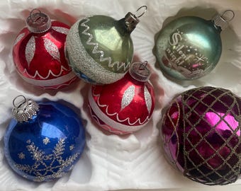 USA Vintage 1970’s X'mas Ornament クリスマス Lot Of 5 Vintage 1970's Hand Embroidered 4.5” Christmas Tree