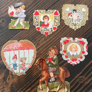 Schattige vintage Valentijnsdagkaarten - veel van 6 (zes)