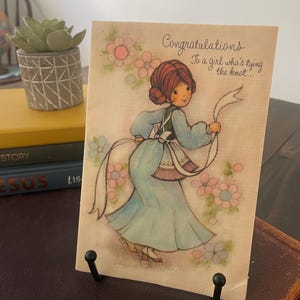 Cartão de despedida de solteira vintage Hallmark dos anos 70: estilo retrô hippie boho