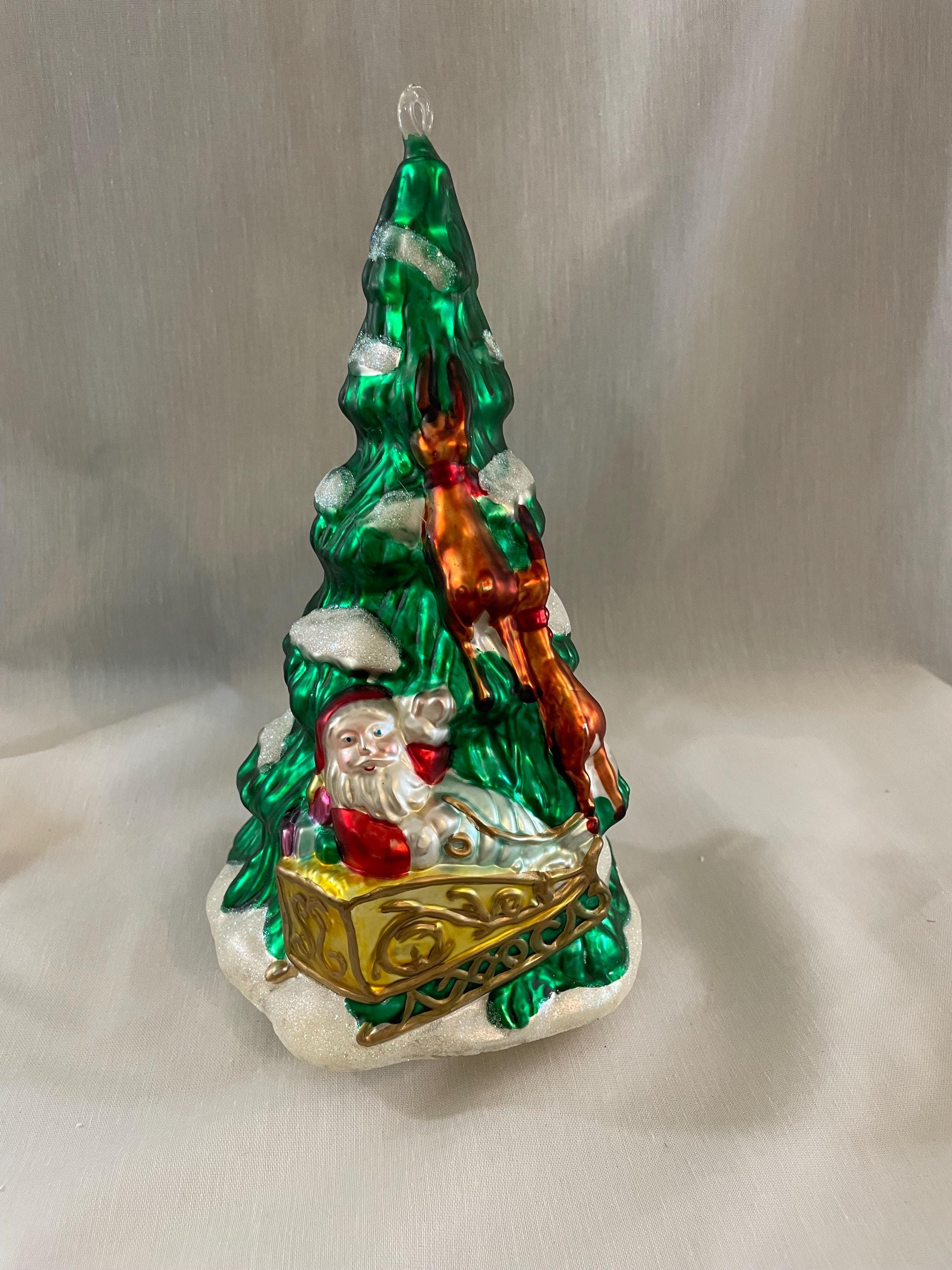 アメリカングラスサイン　サンタアンティーク金箔　ビンテージ Vintage Mercury Glass Santa - Etsy