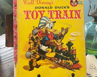 1950. Donald Duck’s Toy Train Vintage Children Little Golden Books Walt Disney’s. 1st edition.