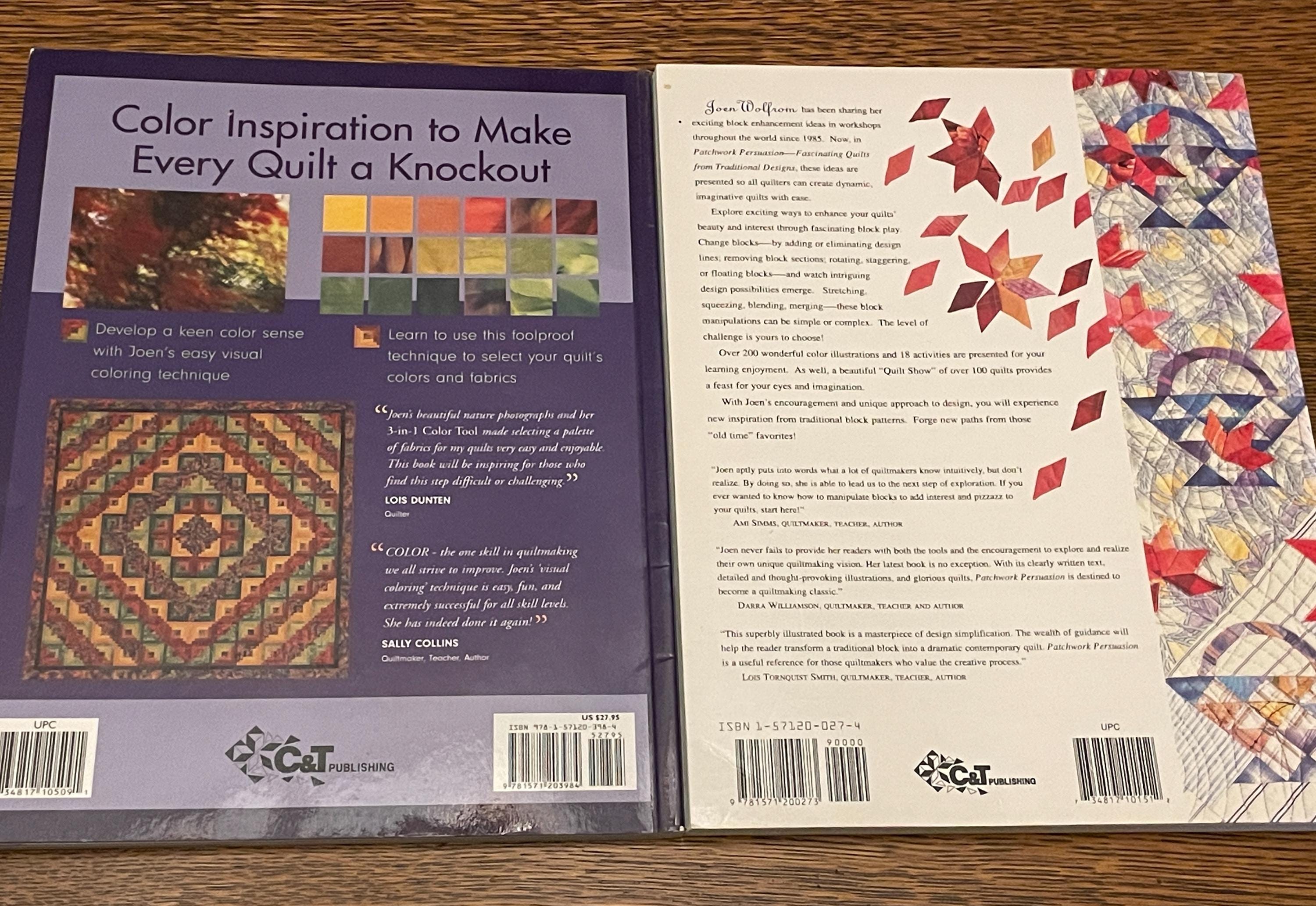 Lot of 2 Quilting Pattern Books by Joen Wolfrom: Visual Coloring