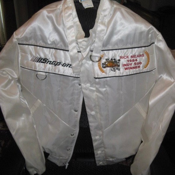 Snap On Tools 1984 Rick Mears Indy 500 Winner Jacket - Size M - Great Collectible. Very nice pre-owned condition.