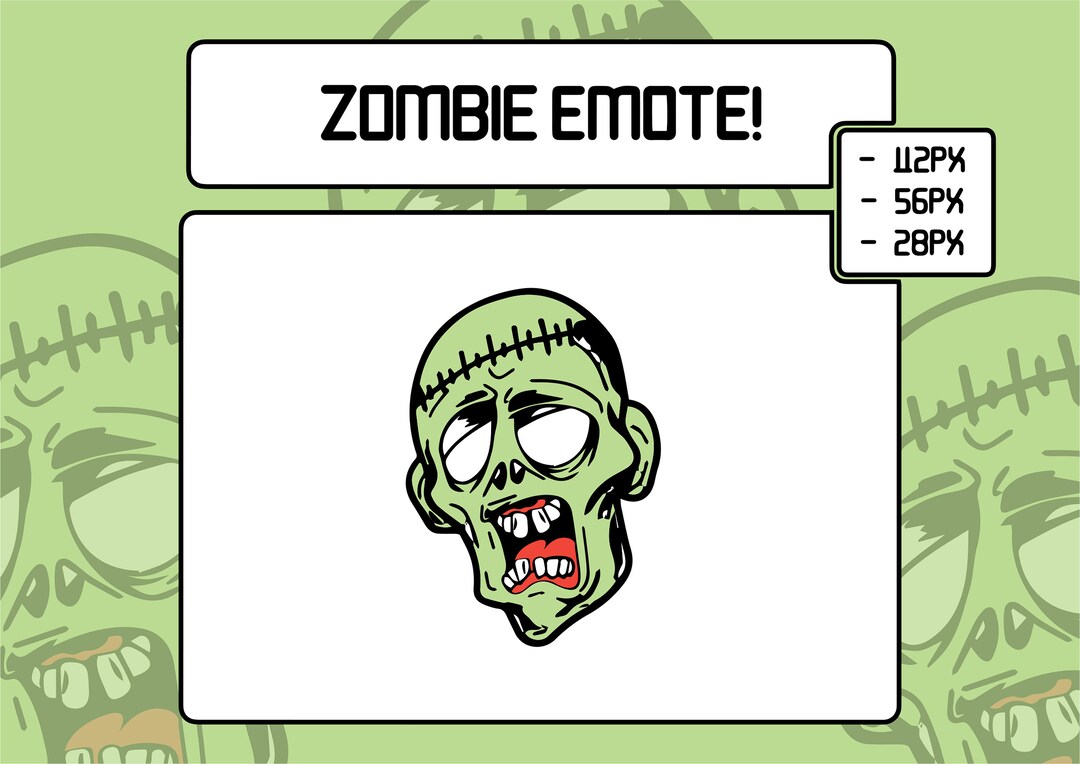 Zombie Emote Twitch Emote Discord Emote Youtube Emote Etsy