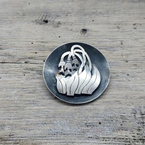 Taxco Mexico Sterling Silver Flower Pin /Brooch/ Vintage  Silver Necklace Pendant