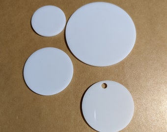 100 Pack - White Acrylic Blanks - 3MM Acrylic - Blank Acrylic Shapes - Plastic Shapes - Crafting Blanks - For DIY Crafts