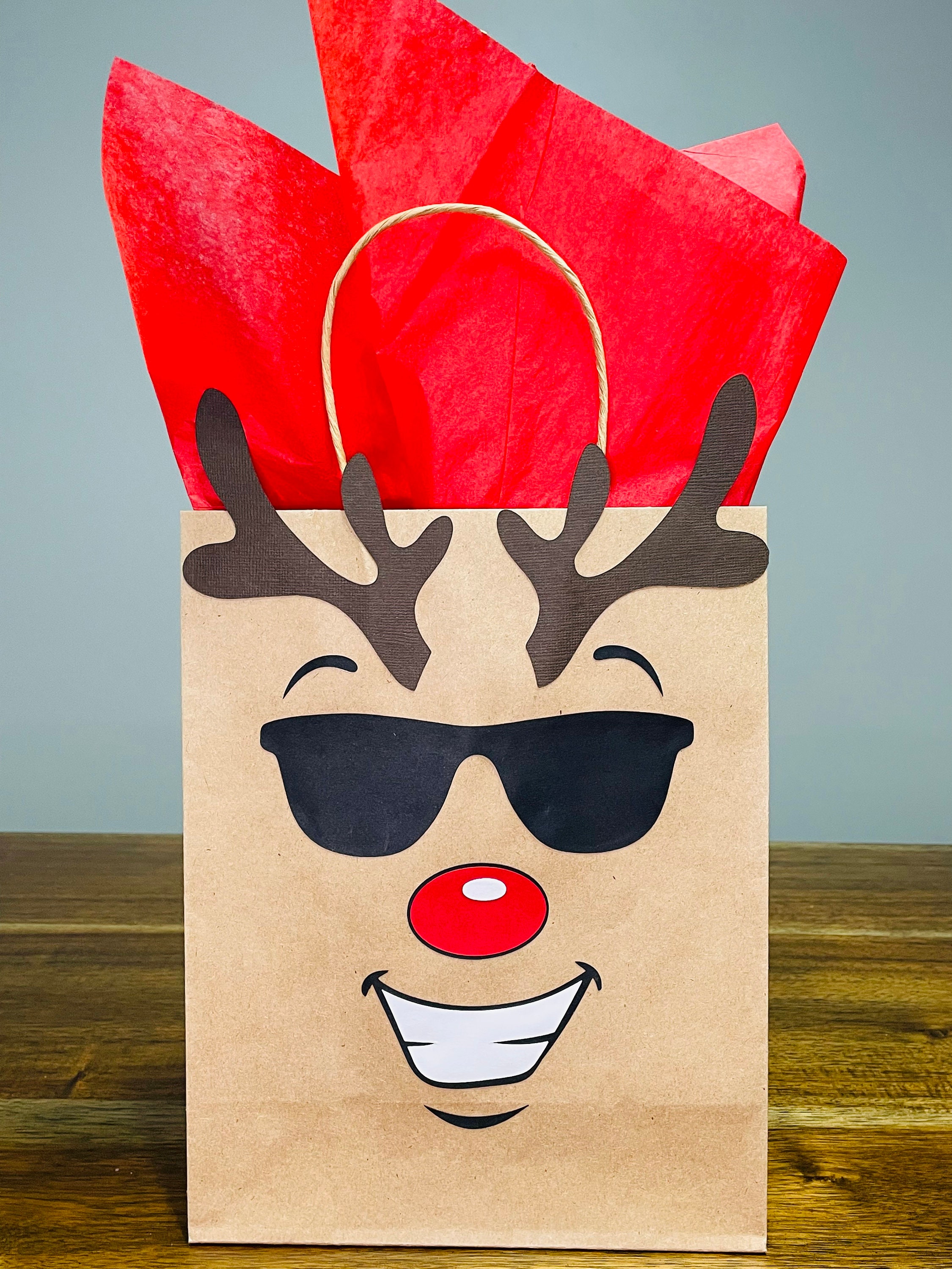 Reindeer Gift Bags Etsy