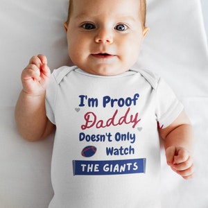 New York Giants Baby Onesie - Daddy doesn&#39;t only watch the Giants