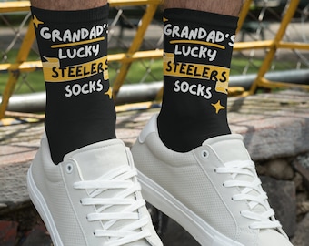 Grandpa's Lucky Pittsburgh Steelers Socks in Team Colors