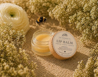 Luxury Beeswax Lip Balm, Hydrating, Softening, Protective, Small Batch Skincare