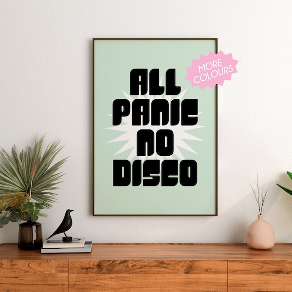 All Panic No Disco - Panic! At The Disco Print - Mental Health Poster - Anxiety Poster - Funny Art Print - Disco Wall Art - Emo