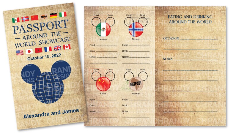 PRINTABLE PDF Drinking and Eating Around the World Showcase - Etsy