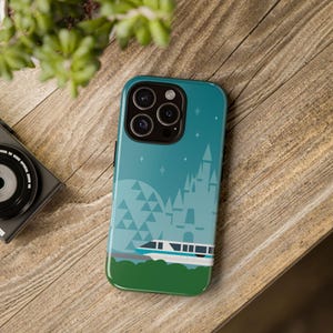 Disney-inspired Monorail Teal Phone Case, Highway in the Sky, Colorful, Fanatic Accessory, Disney Vacation Souvenir, Disney Lover Gift