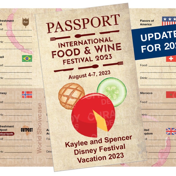 Epcot Passport Food and Wine Festival Etsy