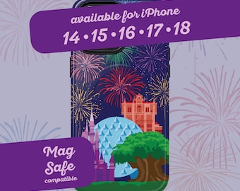 Tough Magnetic Cases for Disney Lovers, Magical Fireworks Phone Case, MagSafe case, iPhone 14, 15, 16, 17, 18, Durable Protection