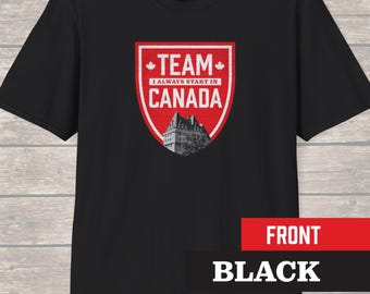 EPCOT Adventure Canada Tee, Disney Inspired Shield Graphic Shirt, World Showcase Pavilion Fan Apparel, Soft Cotton Tshirt, Wood Pattern