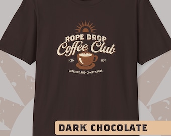 Rope Drop Coffee Club Tee, Theme Park Caffeine Shirt