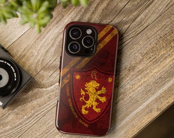 Gryffindor Hogwarts Inspired Phone Case, Distressed Lion Design