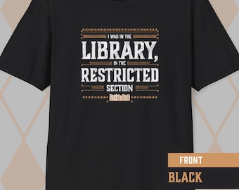 Restricted Section Library T-Shirt, Dark Academia Wizard Tee